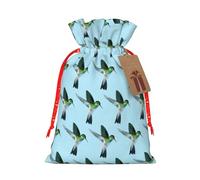 Flying Bird Printing Fashion Bag Lightweight Drawstring Pouch With Kraft Tag For Christmas Halloween