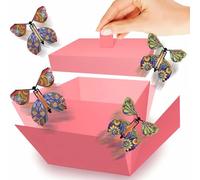 Flying Birthday Butterfly Surprise Gift Box,Large Butterfly Explosion Gift Box with Flying Butterfly,Fantasy Box,Exploding Box for Any Age(Pink Birthday)