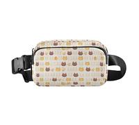 Flying Bitcoins and Snowflakes Oil Painting Women Men Teens Stylish Fanny Pack Waist Bag for Travel Shopping Running, Cats with Cute Kitty Paw, One Size