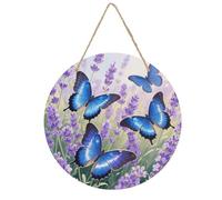 Flying Blue Butterfly Wooden Wall Hanging,Sturdy Structure, Wall Decor, Easy to Use and Hang,Wood Panel Painting for Decorating Bars Homes Coffee Shops 7.9 * 0.12 in