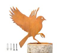 Flying Bluebird, Rusty Birds Decoration Lifelike Patina Metal Birds Garden Ornaments Silhouette Simulation Bird Figurine Home Decor Rustic Outdoor Patio Yard Adornment Metal Statues