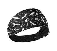 Flying Bones Design Halloween no slip headband holder organizer Elastic head for women for tennis Football Running washing face