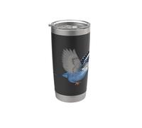 Flying Budgerigar Blue Budgie Parakeet Pet Bird Lover Gift Stainless Steel Insulated Tumbler