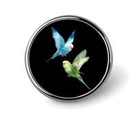 Flying Budgies Parakeet Round Enamel Brooch Pin Button Badges Decoration Hat Clothing Bag Accessories Gift Crafts