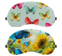 Flying Butterflies Among The Sunflowers 2-Pack Light-Blocking Soft Breathable Sleep Mask Eye Masks Sleeping Mask