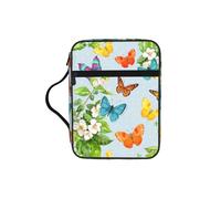 Flying Butterflies Print Bible Cover Case/Book Cover, Bible Case for Women Girls,with Handle Fits for Standard Size Bible