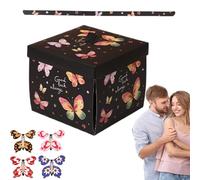Flying Butterfly Box - Delicate Surprise Birthday Gift Set,Colorful Butterflies Party Present Kit, Fun Celebration Elements, Charming Butterfly, Long-Lasting Animated For Party Events