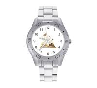 Flying Butterfly from Book Classic Wrist Watches for Men Casual Business Watch Stainless Steel Band for Boyfriend Father