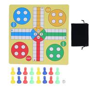 Flying Chess Set Board Game with 16 Chess Pieces and Dice, Rubber Cloth Foldable 13.8x13.8in - Durable Wrinkle - Surface, Portable Storage Bag for Family Travel and Par