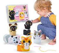 Flying Childhood Sew Your Own Cat Sewing Kit for Beginner Felt Crafts for Kids Make 5 Easy DIY Cat Craft Kits