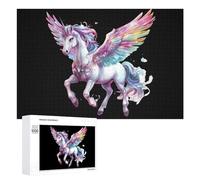 Flying Colorful Horse Funny Wooden Picture Puzzle Wood Jigsaw Creative Gift for Adults And Family Game