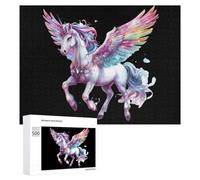 Flying Colorful Horse Funny Wooden Picture Puzzle Wood Jigsaw Creative Gift for Adults And Family Game