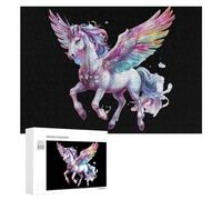 Flying Colorful Horse Funny Wooden Picture Puzzle Wood Jigsaw Creative Gift for Adults And Family Game