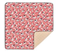 Flying Cow Blush Heart Soft Padded Baby Activity Play Mat for Indoor Outdoor Comfortable Activity Entertainment Mat for Babies Infants Toddlers, 50'' x 50''