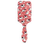 Flying Cow Pink Heart friendly hair brushes for black women Designed head massager scalp for short hair with Ergonomic handle cepillo para cabello de mujer