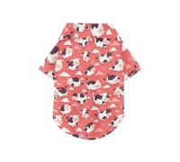 Flying Cow Pink Heart Summer Dog Shirt Vest Button Up Soft, Lightweight, and Breathable Pet Outfits Apparel Tops Doggy Sweatshirt Puppy Kitten Perfect for Everyday Wear, and Photoshoots 5XL