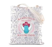 Flying Cowgirl Peanut Ball Inspire Tote Bag Labor and Delivery Nurse Gift Cowgirl L&D Nurse Handbag OB-GYN Gift (FLYING COWGIRL T UK)