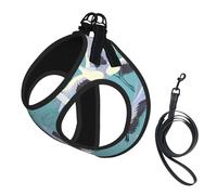 Flying Cranes Print Dog Harness Adjustable Walk Puppy Harnesses Leash Clips Pet Harnesses Training Pet Vest