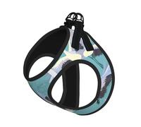 Flying Cranes Print Dog Harness Adjustable Walk Puppy Harnesses Leash Clips Pet Harnesses Training Pet Vest