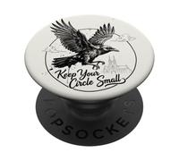 Flying Crow Keep Your Circle Small Minimal Vintage Crow PopSockets Adhesive PopGrip