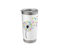 Flying Cute Bears Dandelion Flow Colorful Flower Stainless Steel Insulated Tumbler