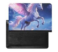 Flying Cute Unicorm Horse Passport Holder Covers Travel Wallet Document Organizer Protector Accessories for Men Women
