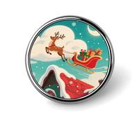Flying Deer Lapel Pin Brooches Round Fashion Brooch Pin Cute Button Badges Alloy Button Pins Enamel Pins Metal Pinback for Hat Shirt Clothing Bags