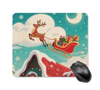 Flying Deer Mouse Pad Cute Square Mouse Mat Leather Non-Slip Rubber Base Mousepad Waterproof Computer Mouses Pad for Laptop Wireless Mouses Keyboard Home Office 25 * 30cm