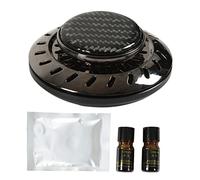 Flying Disc Car Essential Oil Diffuser, Long Lasting Aromatherapy Air Freshener with 2 Natural Essential Oils, Adjustable Fragrance Intensity for Dashboard Use (Black)