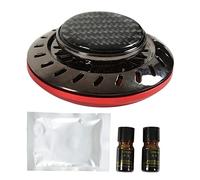 Flying Disc Car Essential Oil Diffuser, Long Lasting Aromatherapy Air Freshener with 2 Natural Essential Oils, Adjustable Fragrance Intensity for Dashboard Use (Red)