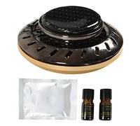 Flying Disc Car Essential Oil Diffuser, Long Lasting Aromatherapy Air Freshener with 2 Natural Essential Oils, Adjustable Fragrance Intensity for Dashboard Use (Gold)