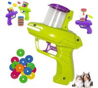 Flying Disc Cat Launcher Set,Foam Disc Shooter Zip Shot Shooter Disc Launcher,Pets Cat Fetch Toy with Colorful Flying Propellers Set,Interactive Outdoor Toy for Backyard Park Family Gatherings