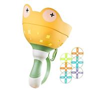 Flying Disc Catching Toy Set - Interactive Outdoor Sport, Frog Launch Game, Manual Toss Activity | Colorful PP Safe Launcher Design, Skill Building Action Play Yard Lawn Playground Backyard Beach Chil