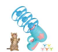 Flying Disc Launcher Cat Toy - with Shooters & Glowing Flying Disc, Propeller Launcher Toys for Kitten Puppy Chasing, Training, Hunting, Exercise, Interactive Cat Toy for Indoor and Outdoor (Blue)
