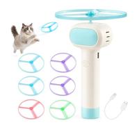 Flying Disc Launcher Toy Cat Fetch Toy with 6 Glow in the Dark Flying Discs | Cat Paw Interactive Flying Cat Toy for Indoor Cats Kitten Chasing Exercise Modern Minimalist Plastic Toy
