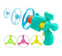 Flying Disc Launcher Toy | Light Up Fly Saucer Garden Toys | Funny Skys Spinner Flying Discs Launcher Cat Toy with 4 Discs | Glow in the Dark Fly Saucers Guns Outdoor Toys for Kids