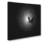 Flying Dove Bird Canvas Print | Gallery Wrapped 30mm Frame Wall Art | 14x14 inches | Ready to Hang | Abstract Animals Picture | Living Room Bedroom Lounge Office