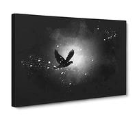 Flying Dove Bird Paint Splash Canvas Print | Gallery Wrapped 30mm Frame Wall Art | 24x16 inches | Ready to Hang | Modern Animals Picture | Living Room Bedroom Lounge Office