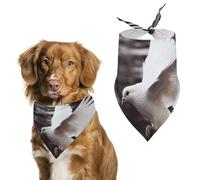 Flying Dove Dog Bandana Triangle Dog Scarf Washable Polyester Dog Bibs Cute Pet Bandana for Medium Large Dogs Puppy and Cats