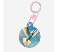 Flying Dove Dog Tags Round Pet Tag,Acrylic Pet ID Tags Durable and Stylish,Perfect for Small to Large Pets