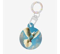 Flying Dove Dog Tags Round Pet Tag,Acrylic Pet ID Tags Durable and Stylish,Perfect for Small to Large Pets