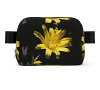 Flying Dove Fanny Pack Crossbody Waist Bag Pack Waterproof Mini Belt Bag Bum Hip Bag for Men Women, Flower With Yellow, One Size