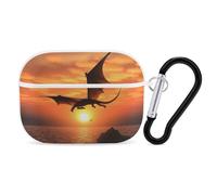Flying Dragon Airpod Pro Case AirPods 2 Case for Women Hard Shell Protective Cover with Carabiner Keychain Compatible with AirPods Case 2nd 1st Generation, Front LED Visible White