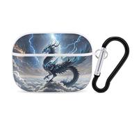 Flying Dragon AirPod Pro Case, Anti Scratch Hard PC Cover with Keychain, AirPod Pro 2nd/1st Case Accessories for Women Men, White-Style