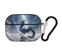 Flying Dragon AirPod Pro Case, Anti Scratch Hard PC Cover with Keychain, AirPod Pro 2nd/1st Case Accessories for Women Men, Black-Style