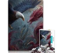 Flying Dragon And Eagle Adult Puzzles 1000 Pieces,Help The Brain Exercise Addictive Toys to Cultivate Patience Unique Challenge Game (50x75cm)