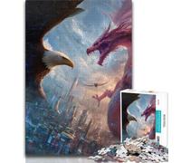 Flying Dragon And Eagle Puzzles for Teenagers Teens 1000pc Puzzle,Pattern Assembly Fun at Home Activities,Birthday Present,Travel Gifts (50x75cm)