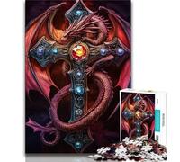 Flying Dragon And Sword 1000 Piece Jigsaw Puzzle for Adults Teens,Challenging Game Gifts for Is Ideal As A Gift for The Whole Family (38x26cm)
