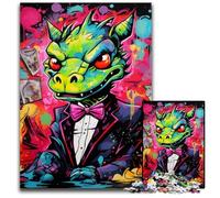 Flying Dragon Art Graffiti 1000 Pieces Puzzles for Adults Wooden Jigsaw Puzzles for Home Decor, Brain Training 50x75CM/19.68x29.52inch