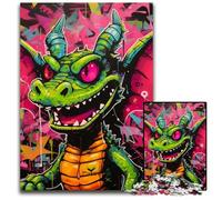 Flying Dragon Art Graffiti Jigsaw Puzzle 1000 Pieces Impossible Jigsaw Puzzles for Adults DIY Home Decor Gift, Brain Teaser Game 26X38CM/10.23x14.96inch